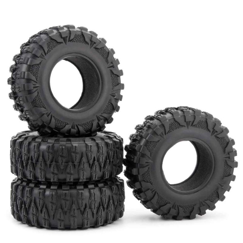 RCLIONS 4PCS 2.2inch 120mm RC Rubber Wheel Tyre Tires with Foam Insert for 1/10 RC Crawler Car Axial Wraith 90018 - Image 1